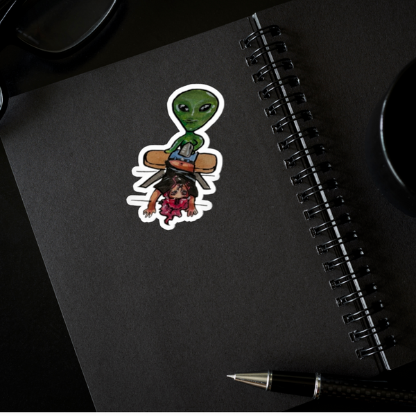 Alien Abduction Kiss-Cut Vinyl Sticker