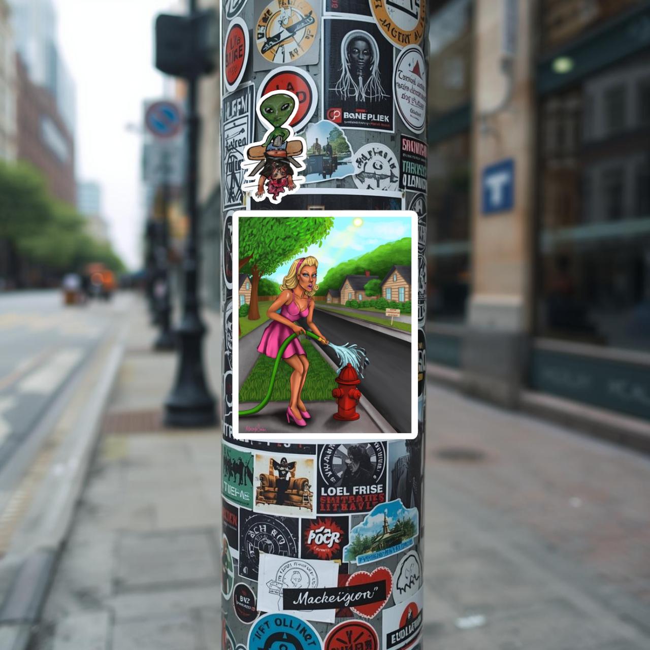 Chic Cartoon Kiss-Cut Stickers, Fun Home Décor, Laptop Accessories, Gift for Dog Lovers, Colorful Art Stickers