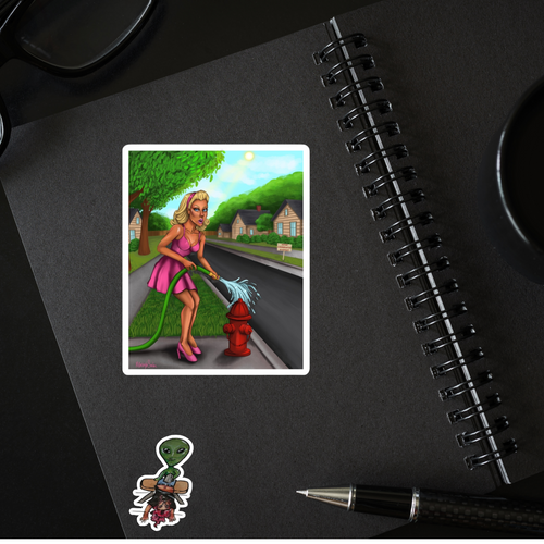 Chic Cartoon Kiss-Cut Stickers, Fun Home Décor, Laptop Accessories, Gift for Dog Lovers, Colorful Art Stickers