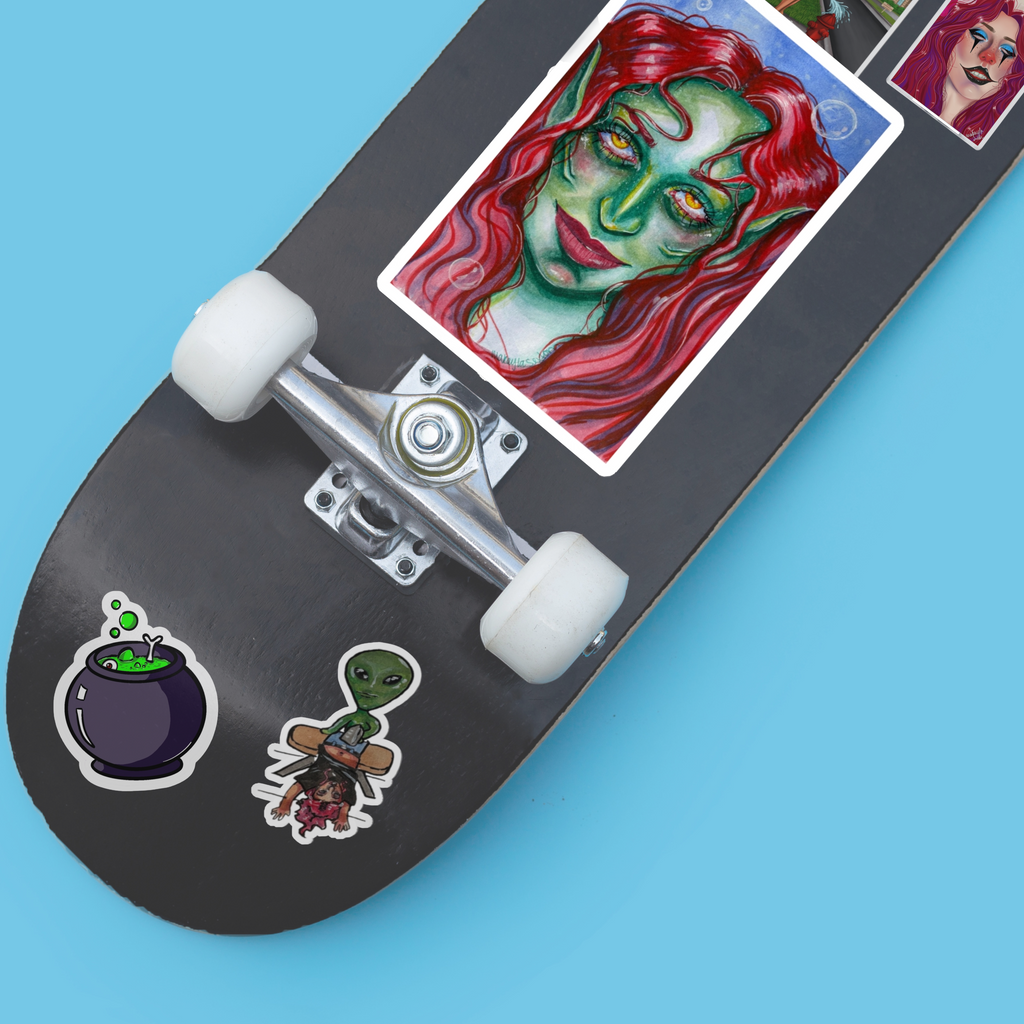 Creepy Mermaid Stickers, Halloween Sea Creature Decals, Gothic Laptop Decor, Spooky Ocean Theme, Underwater Fantasy Art, Haunting Planner