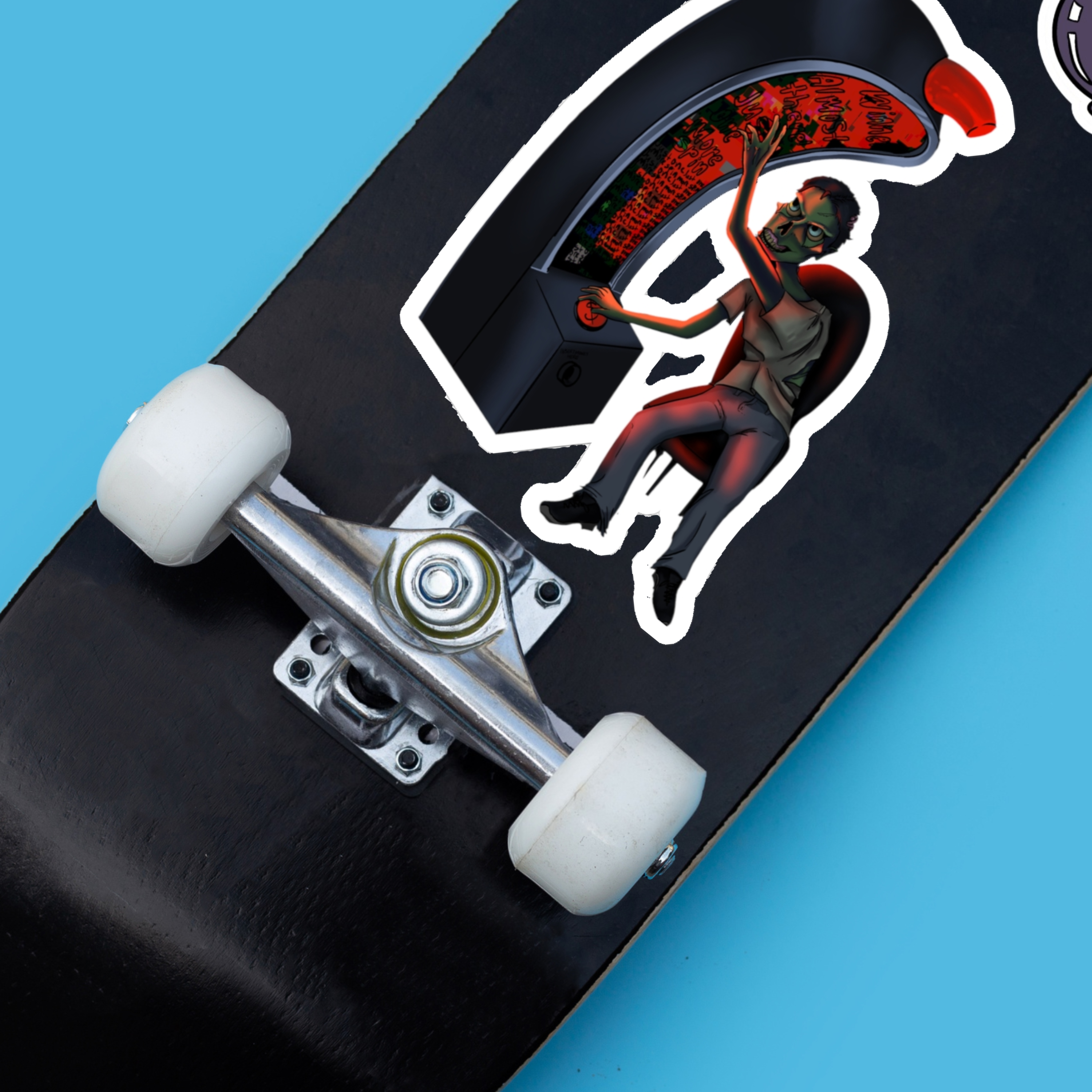 Arcade Hacker Sticker — Retro Cyberpunk Gamer Kiss-Cut Decal