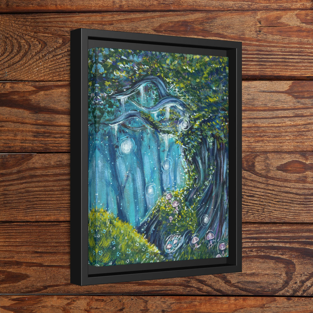 Enchanted Forest Matte Canvas Print, Framed Painting, Nature Home Decor, Woodland Artwork, Greenery Wall Hanging