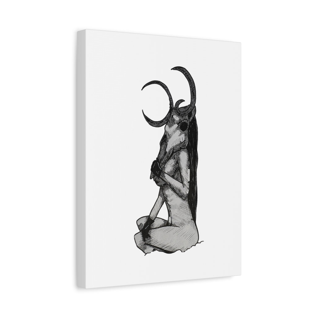 Mythical Horned Goddess Canvas Print