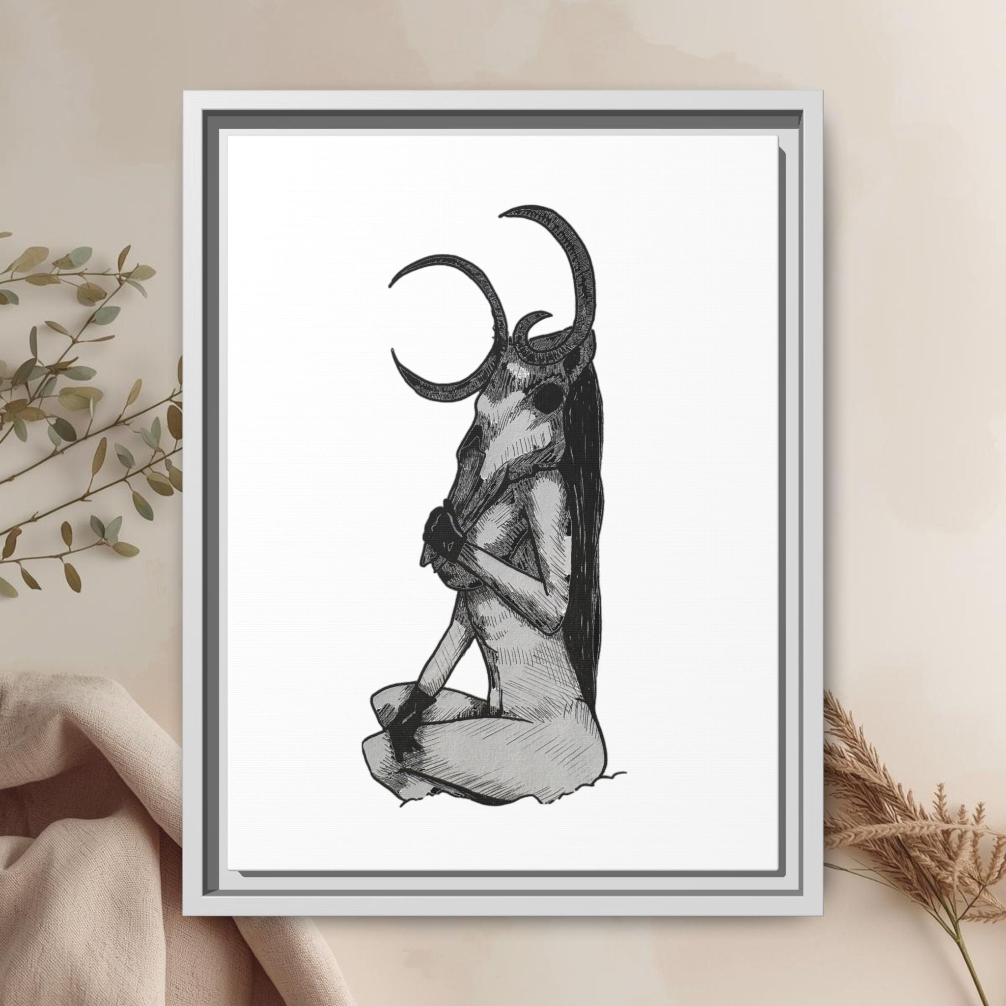 Mystical Goddess Framed Canvas Print