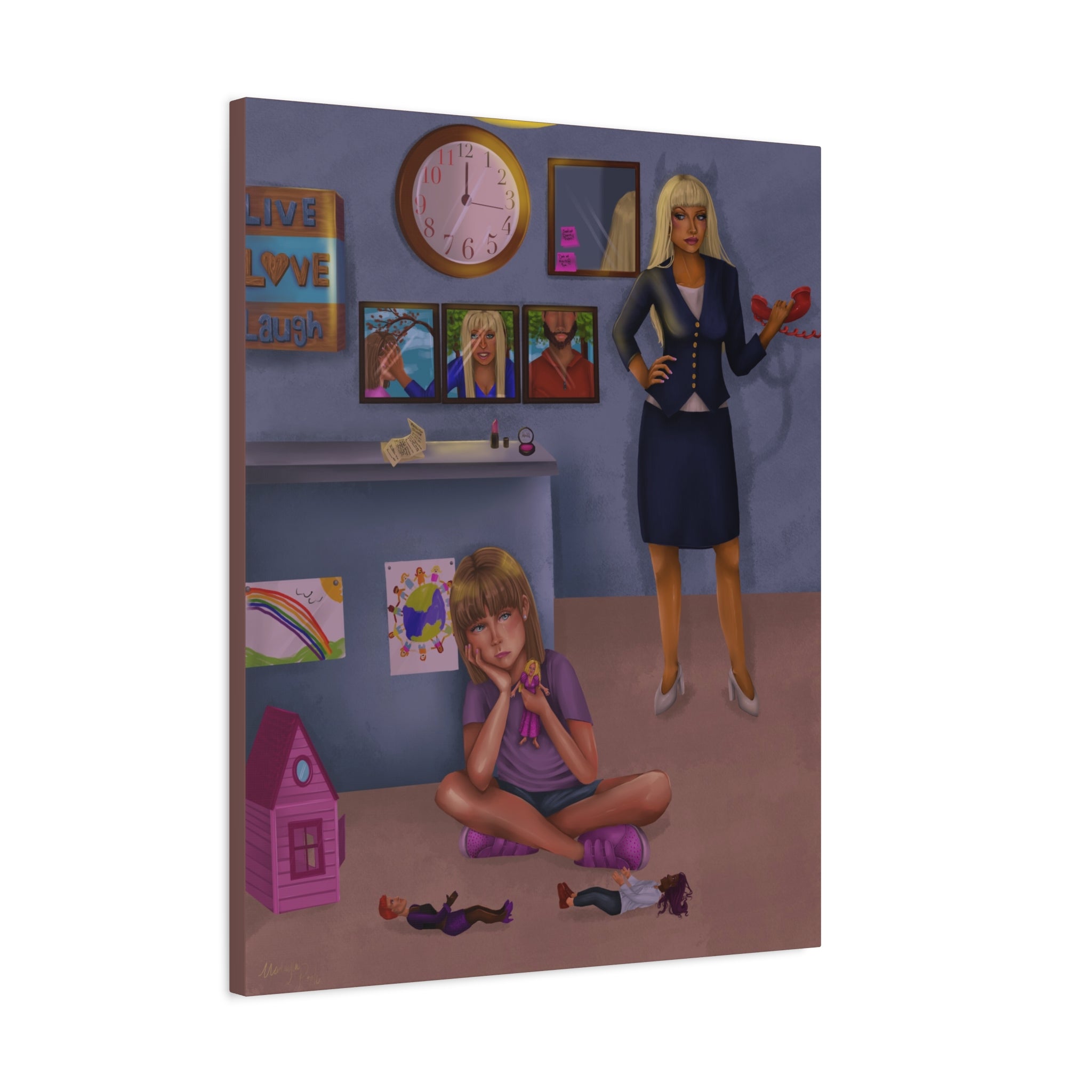 "Lonely Child" Illustration Canvas Print