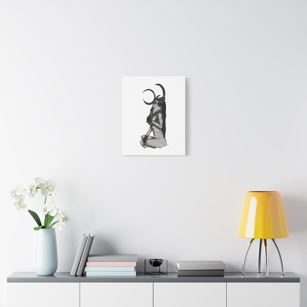 Mythical Horned Goddess Canvas Print
