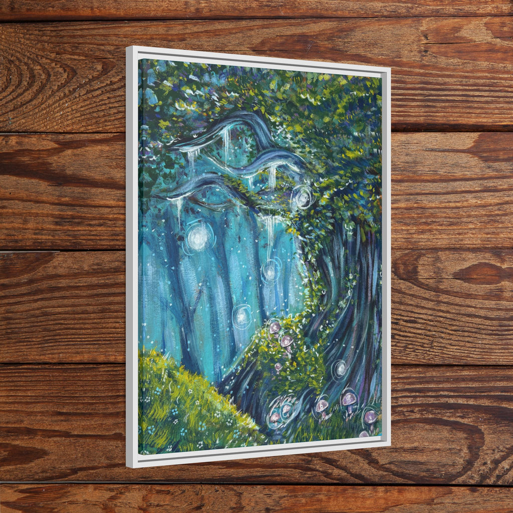 Enchanted Forest Matte Canvas Print, Framed Painting, Nature Home Decor, Woodland Artwork, Greenery Wall Hanging