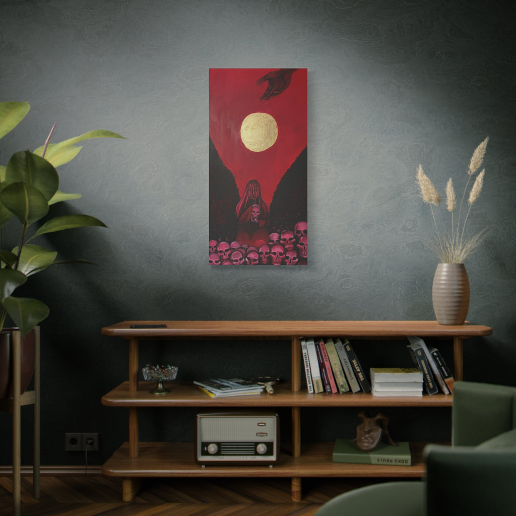 Gothic Red Skull Moonlight Canvas Print