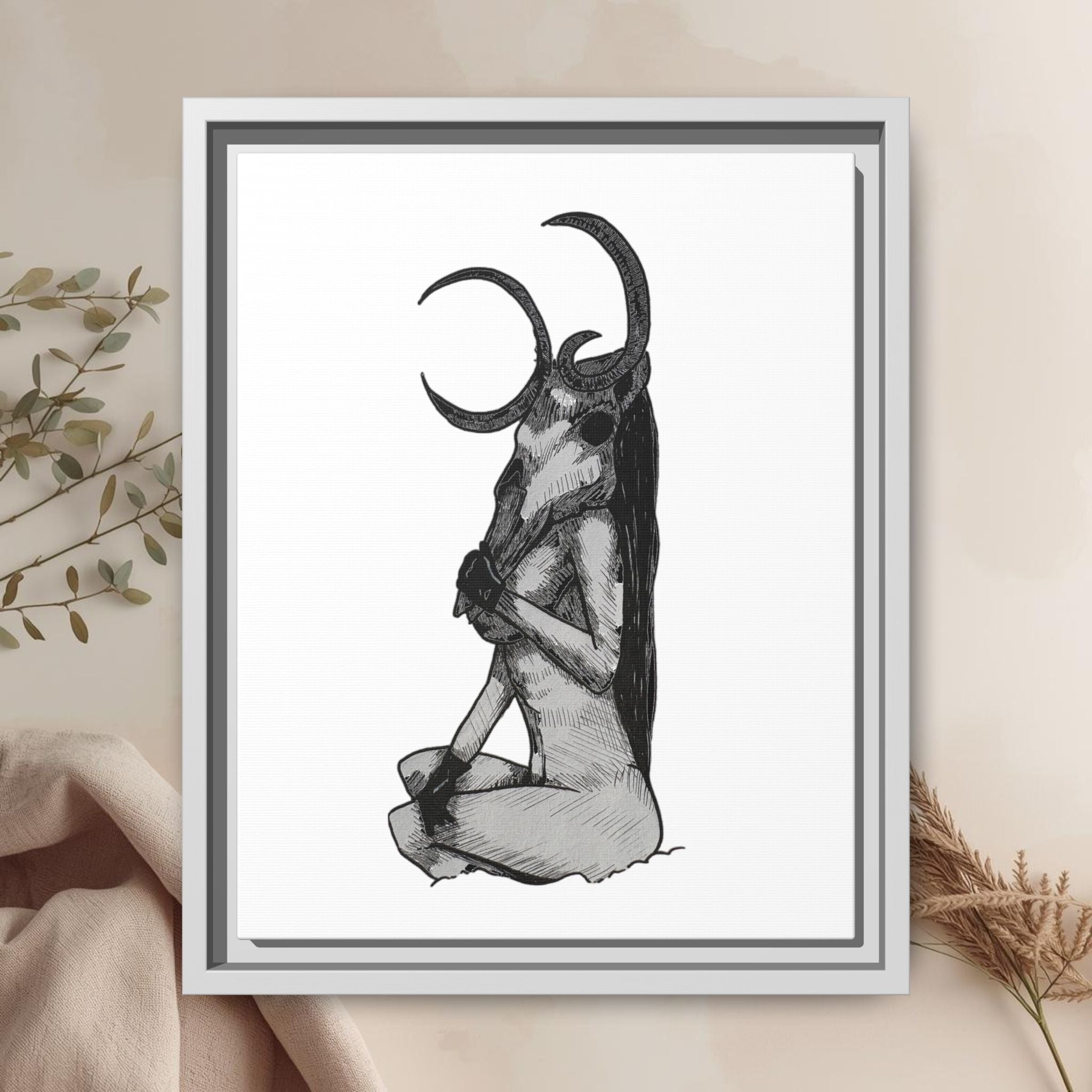 Mystical Goddess Framed Canvas Print