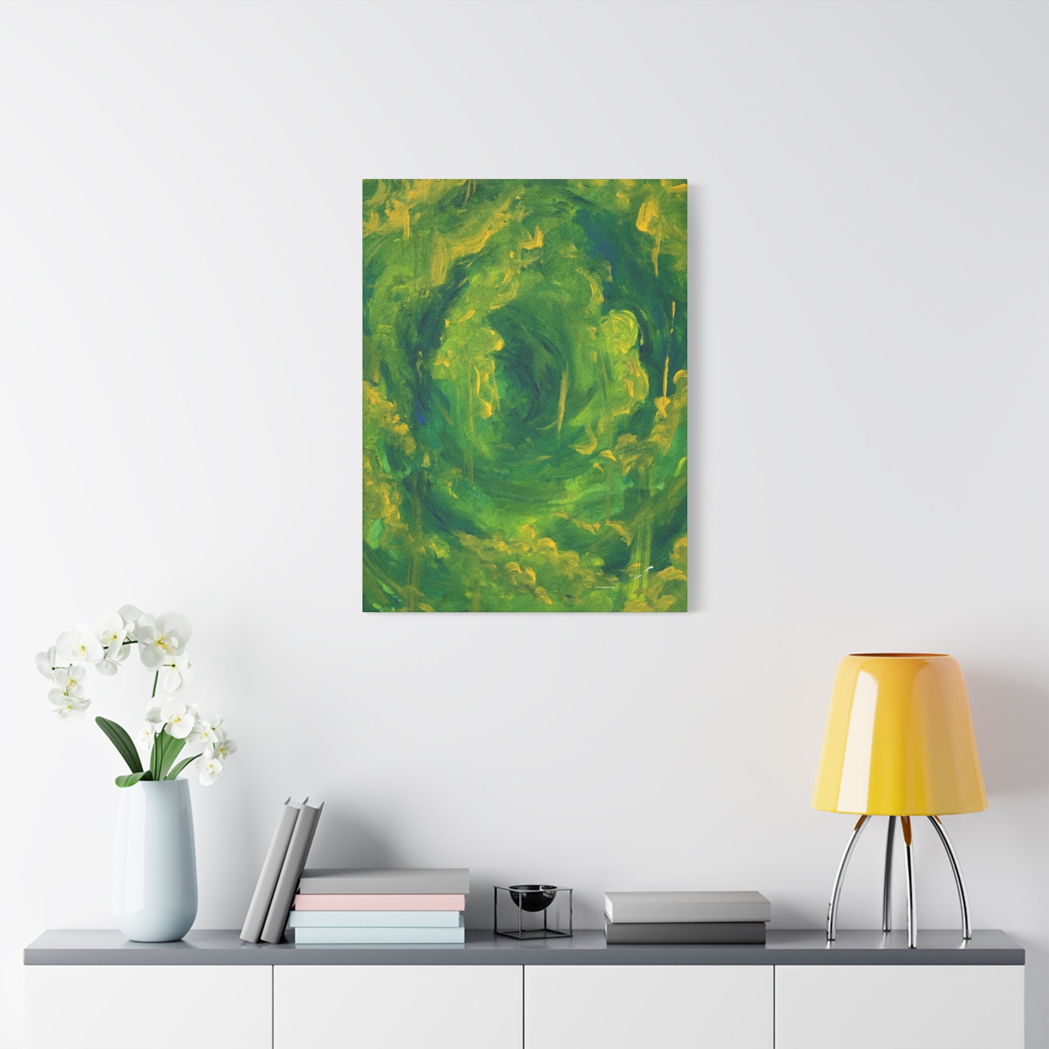 Vibrant Green Abstract Canvas Print