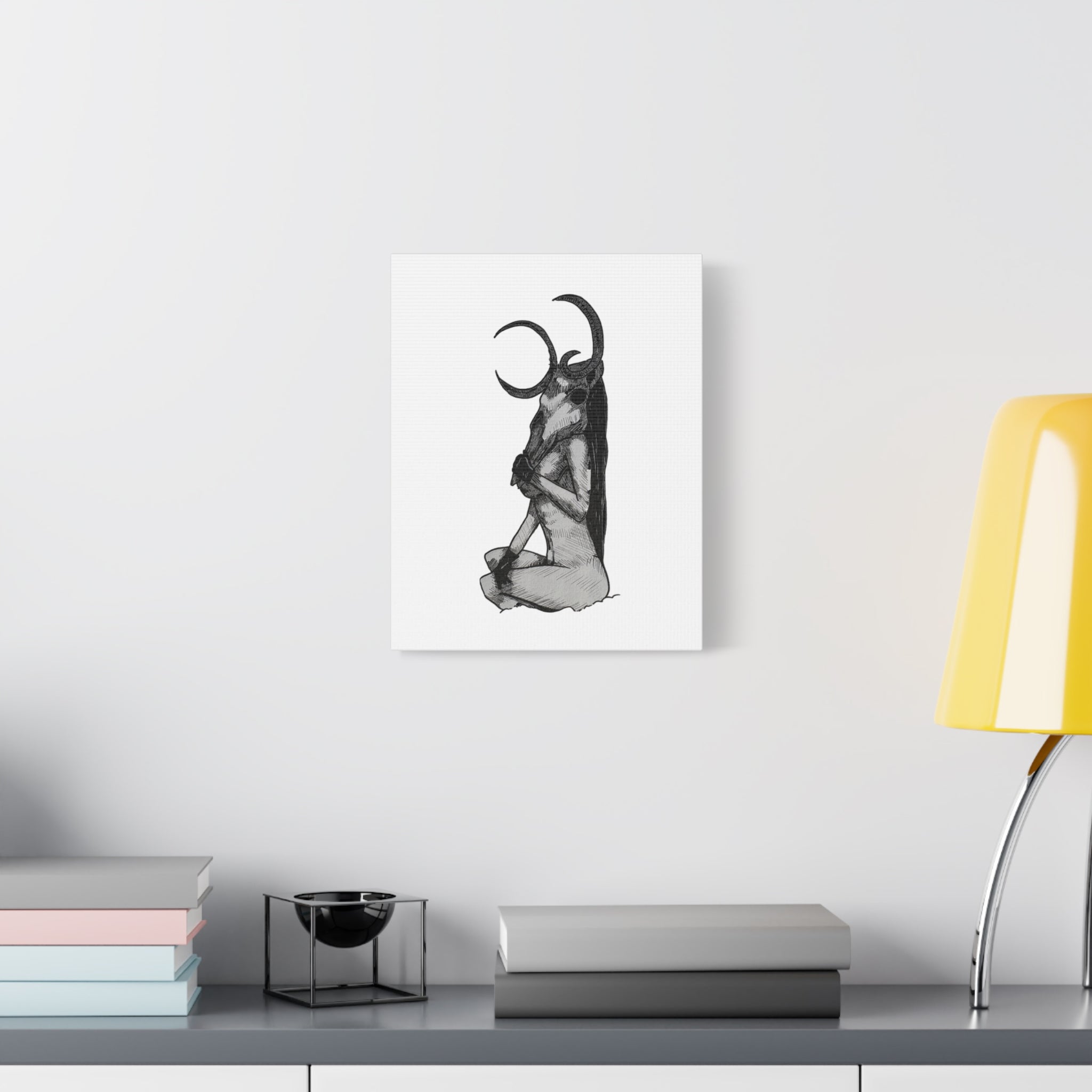 Mythical Horned Goddess Canvas Print
