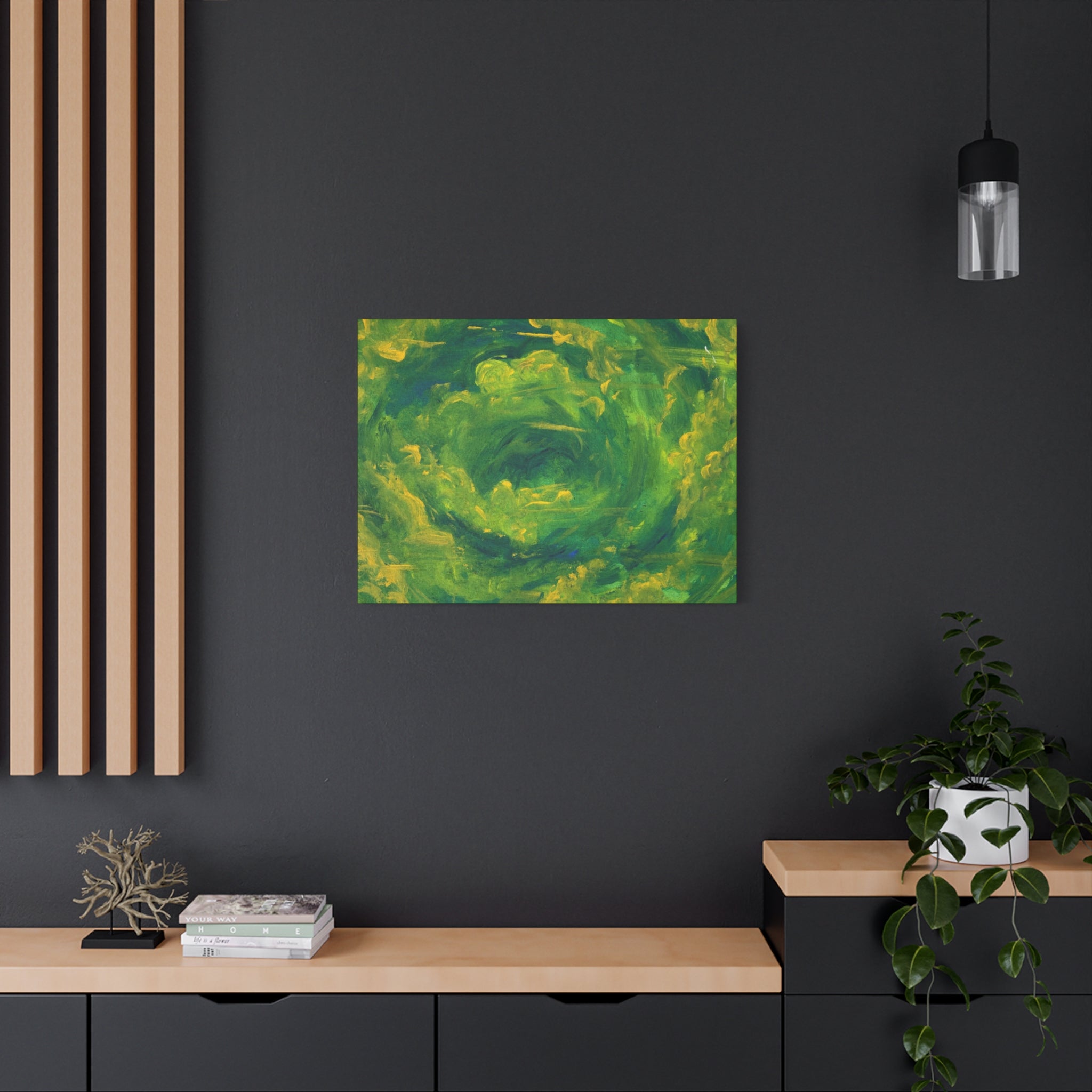 Vibrant Green Abstract Canvas Print