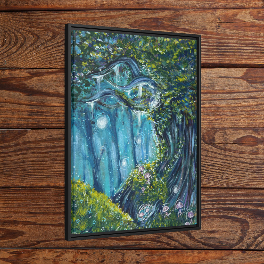 Enchanted Forest Matte Canvas Print, Framed Painting, Nature Home Decor, Woodland Artwork, Greenery Wall Hanging
