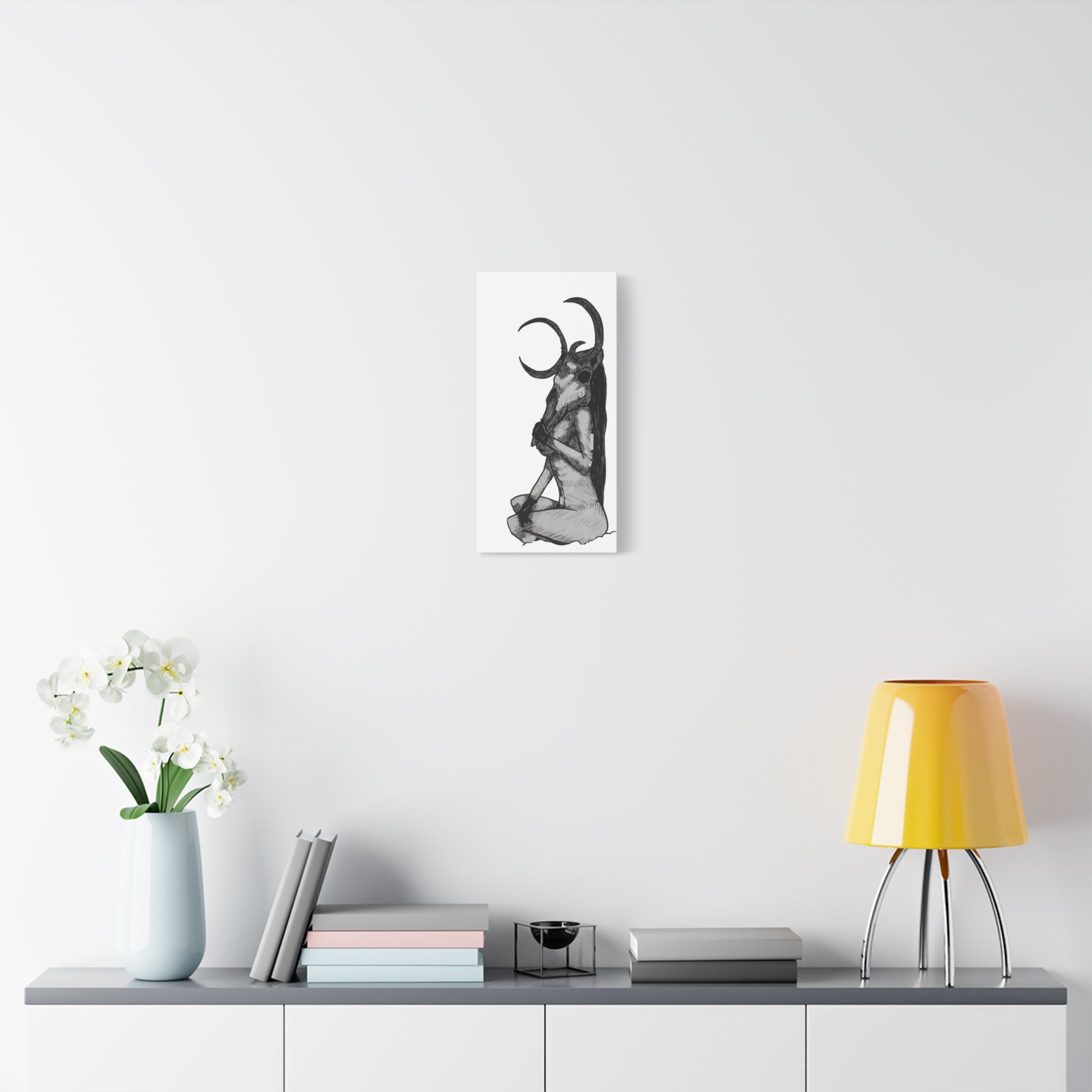 Mythical Horned Goddess Canvas Print