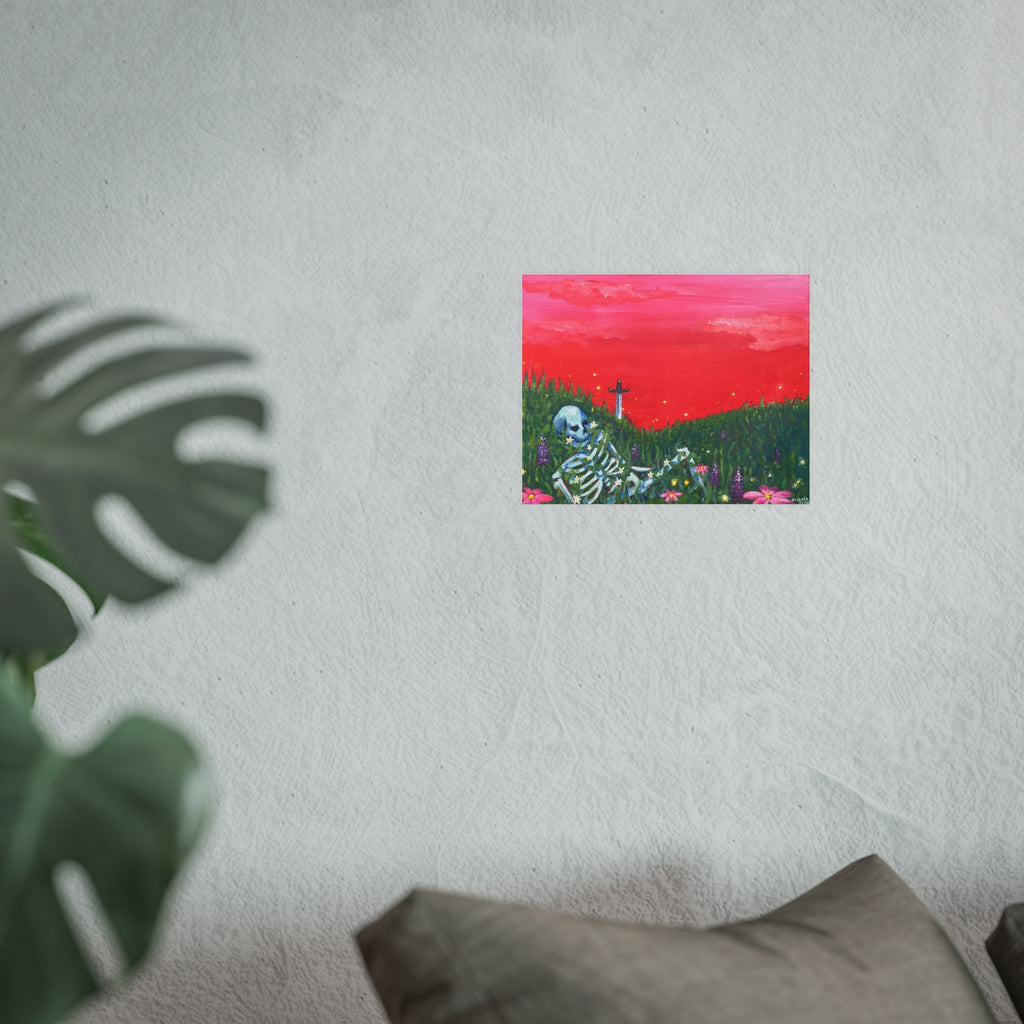 Sunset Skeleton Meadow Giclee Print