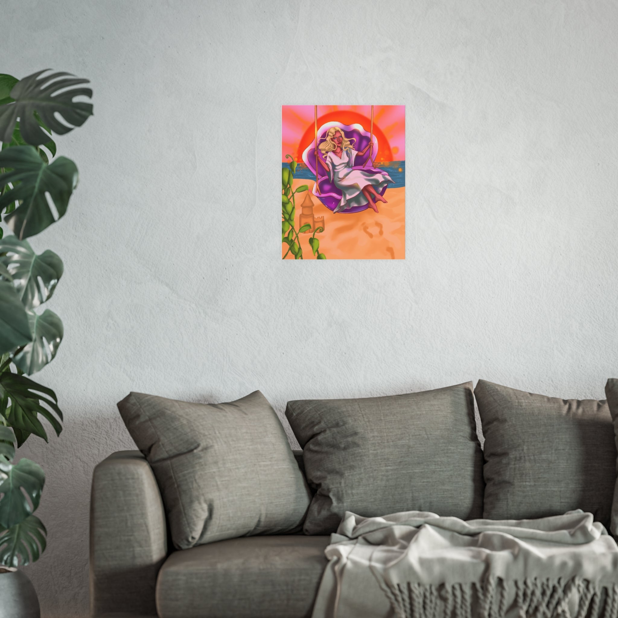 Vibrant Sunset Shell Swing Giclee Print