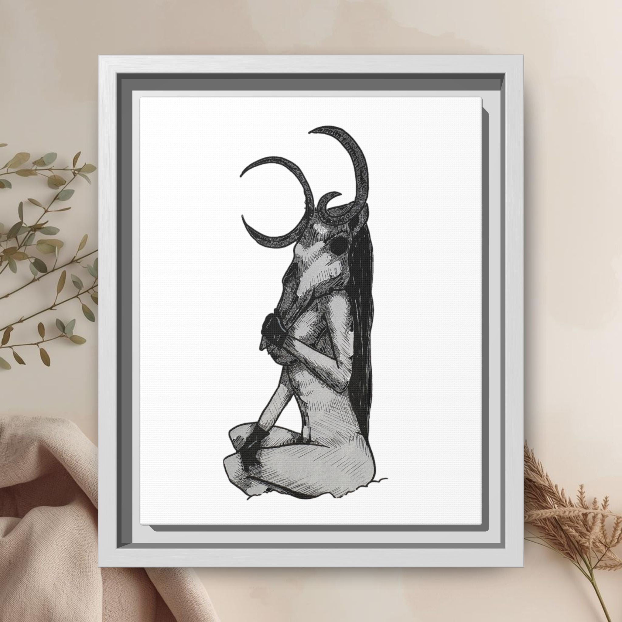 Mystical Goddess Framed Canvas Print
