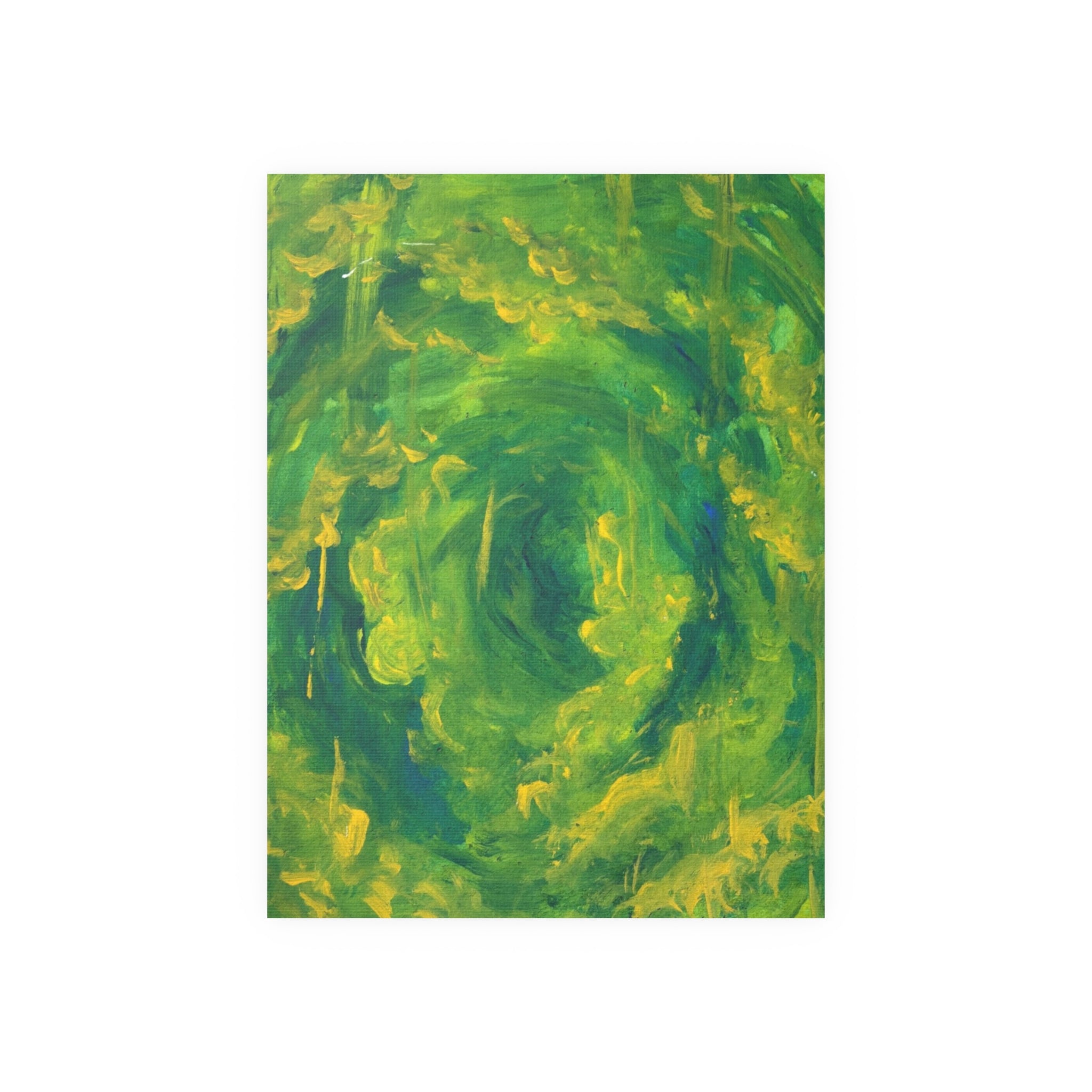 Abstract Green Vortex Poster — Swirling Botanical Art Print