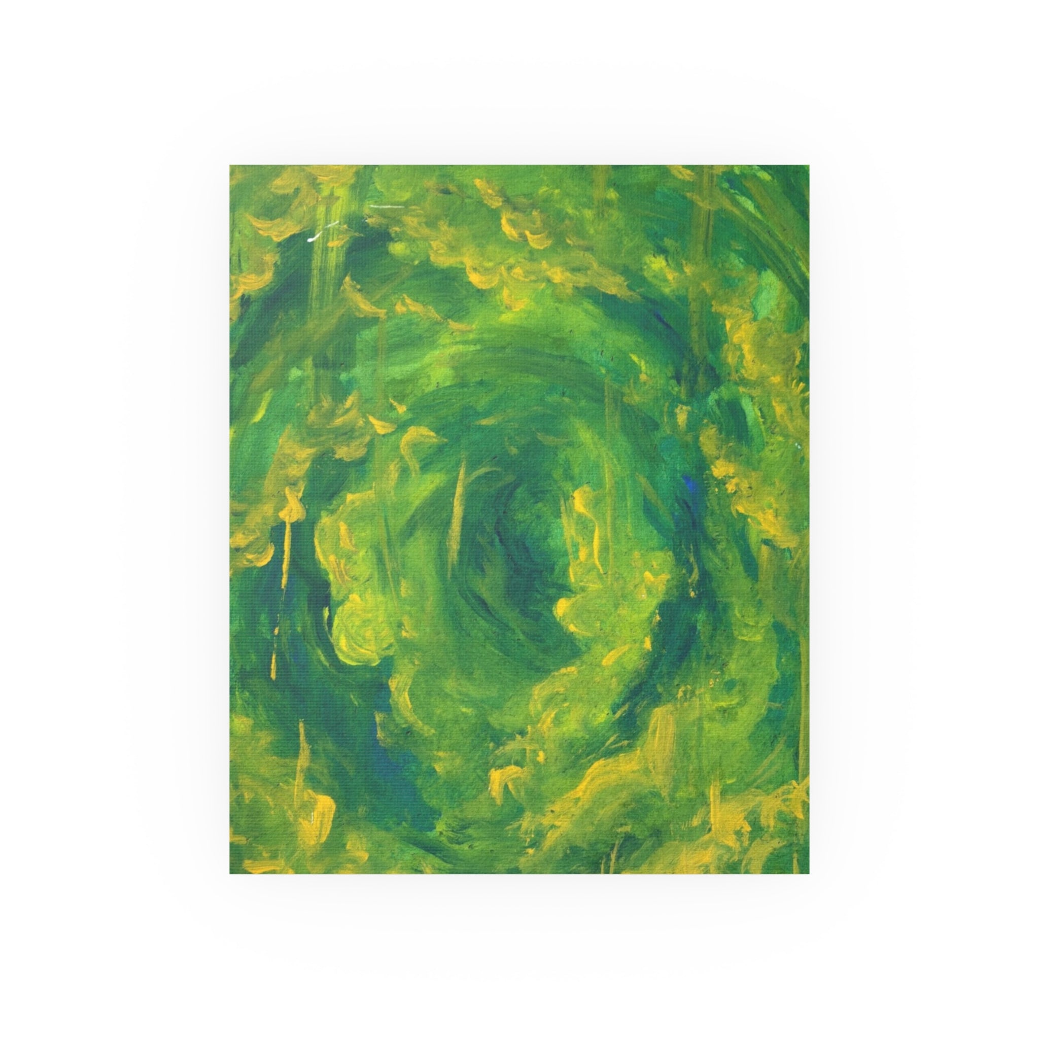 Abstract Green Vortex Poster — Swirling Botanical Art Print