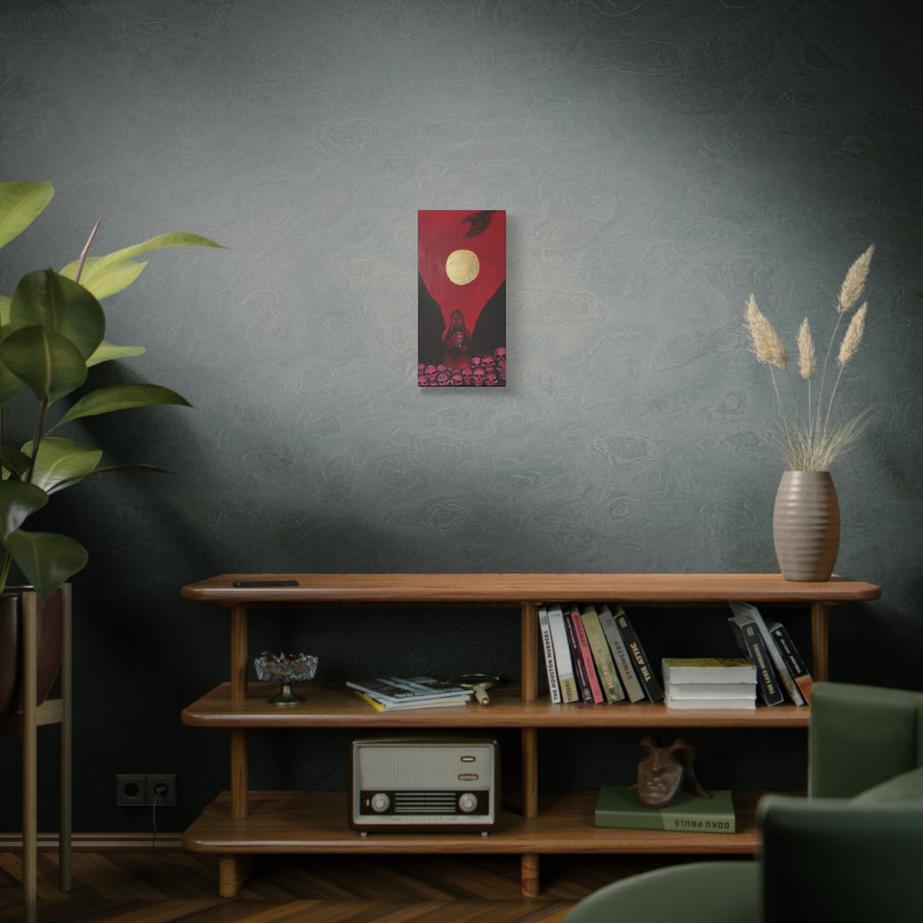 Gothic Red Skull Moonlight Canvas Print