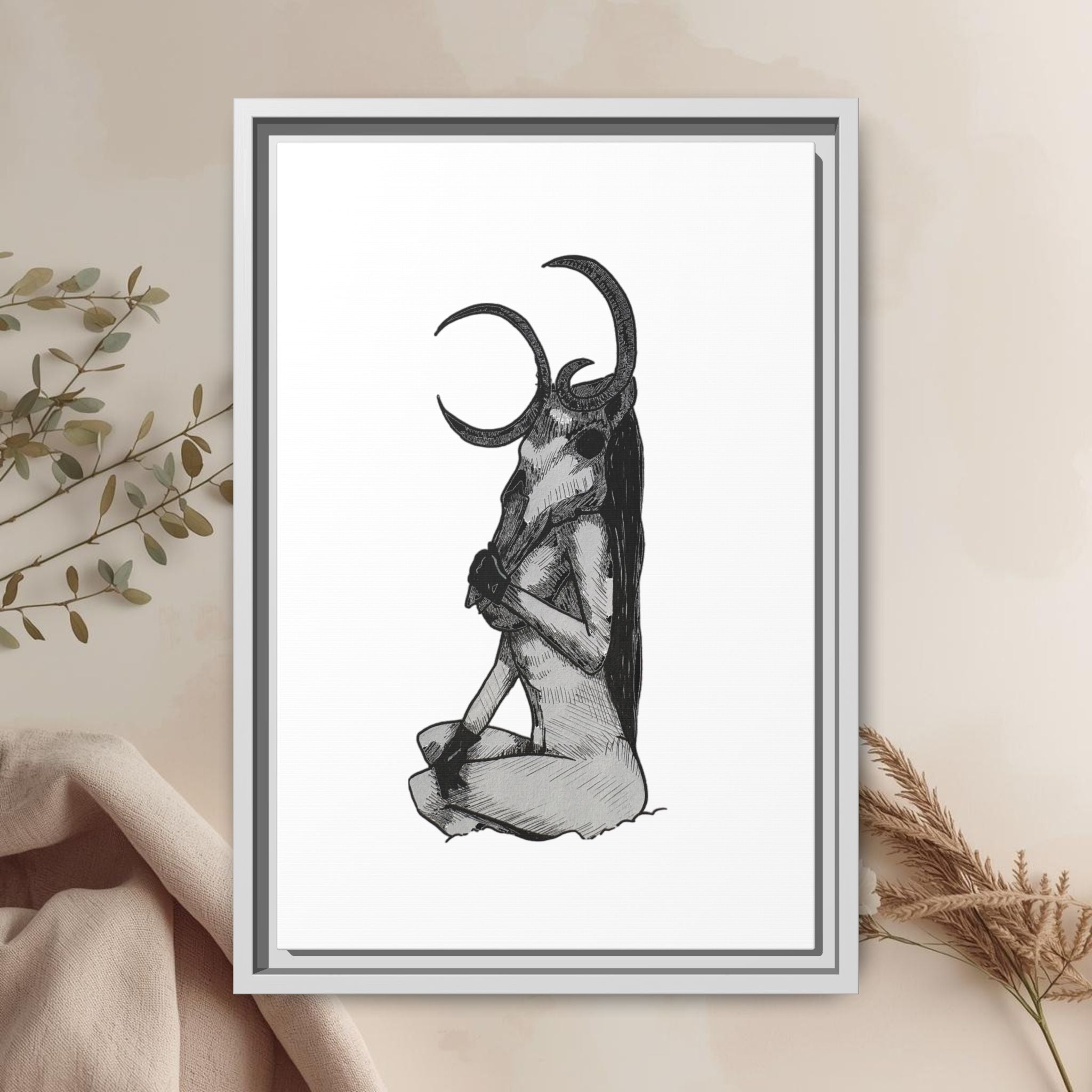 Mystical Goddess Framed Canvas Print