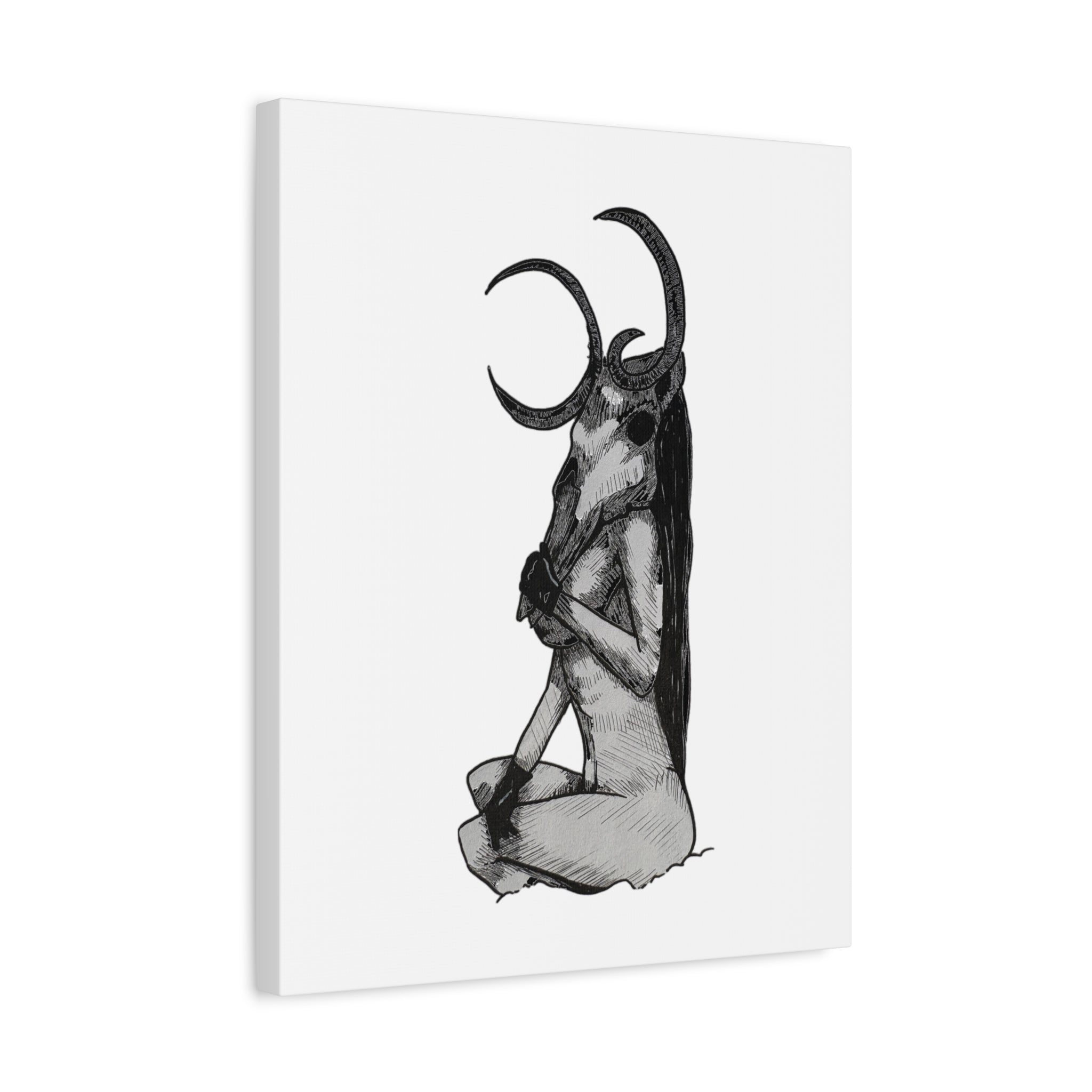 Mythical Horned Goddess Canvas Print