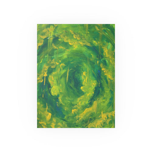 Abstract Green Vortex Poster — Swirling Botanical Art Print