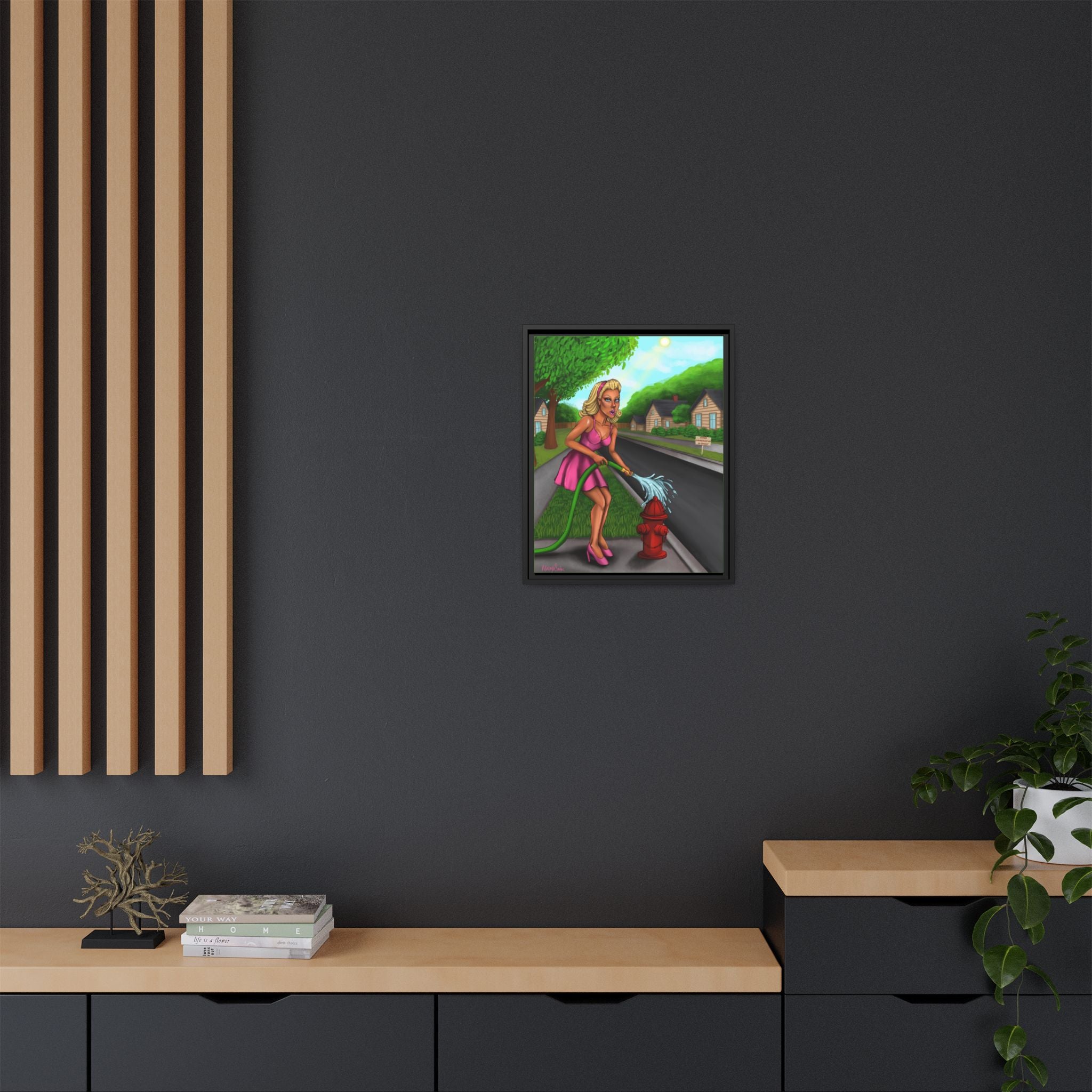 Retro Girl Canvas Art, Framed Pop Art Print, Retro Girl Poster, Multi-color Artwork, Home Decor Gift