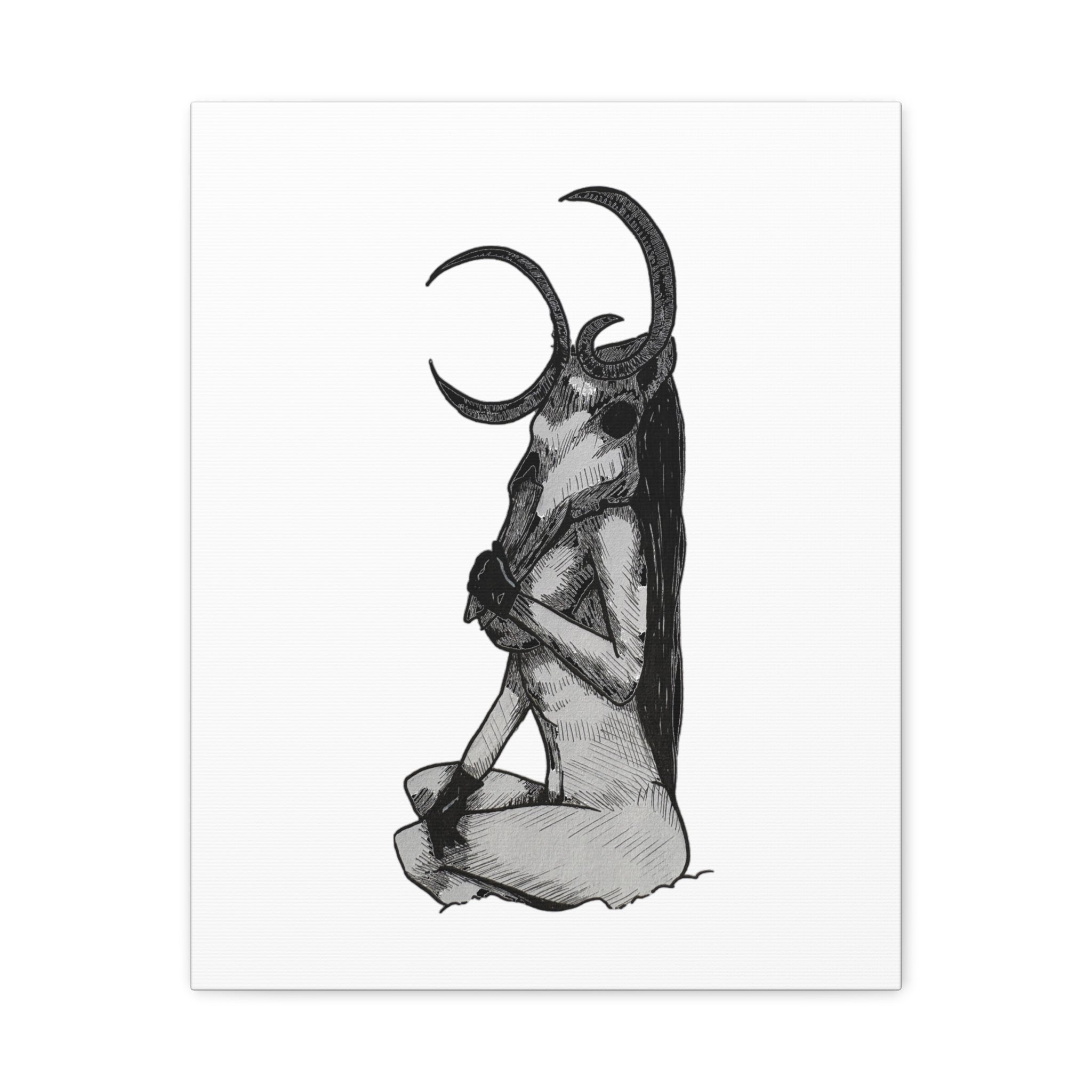 Mythical Horned Goddess Canvas Print