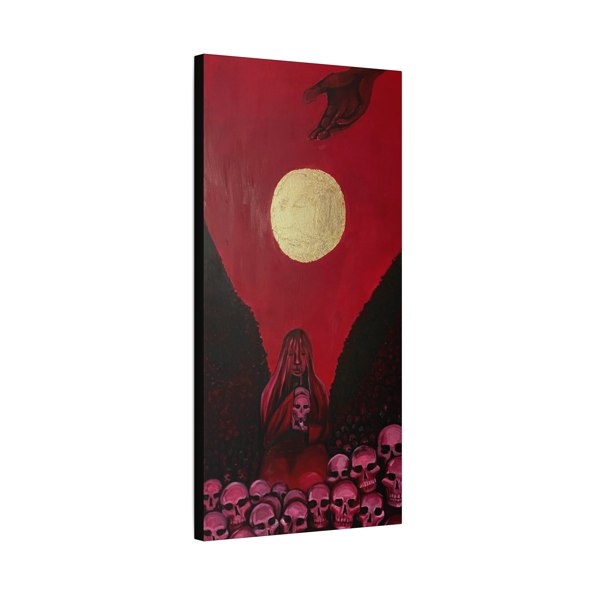 Gothic Red Skull Moonlight Canvas Print