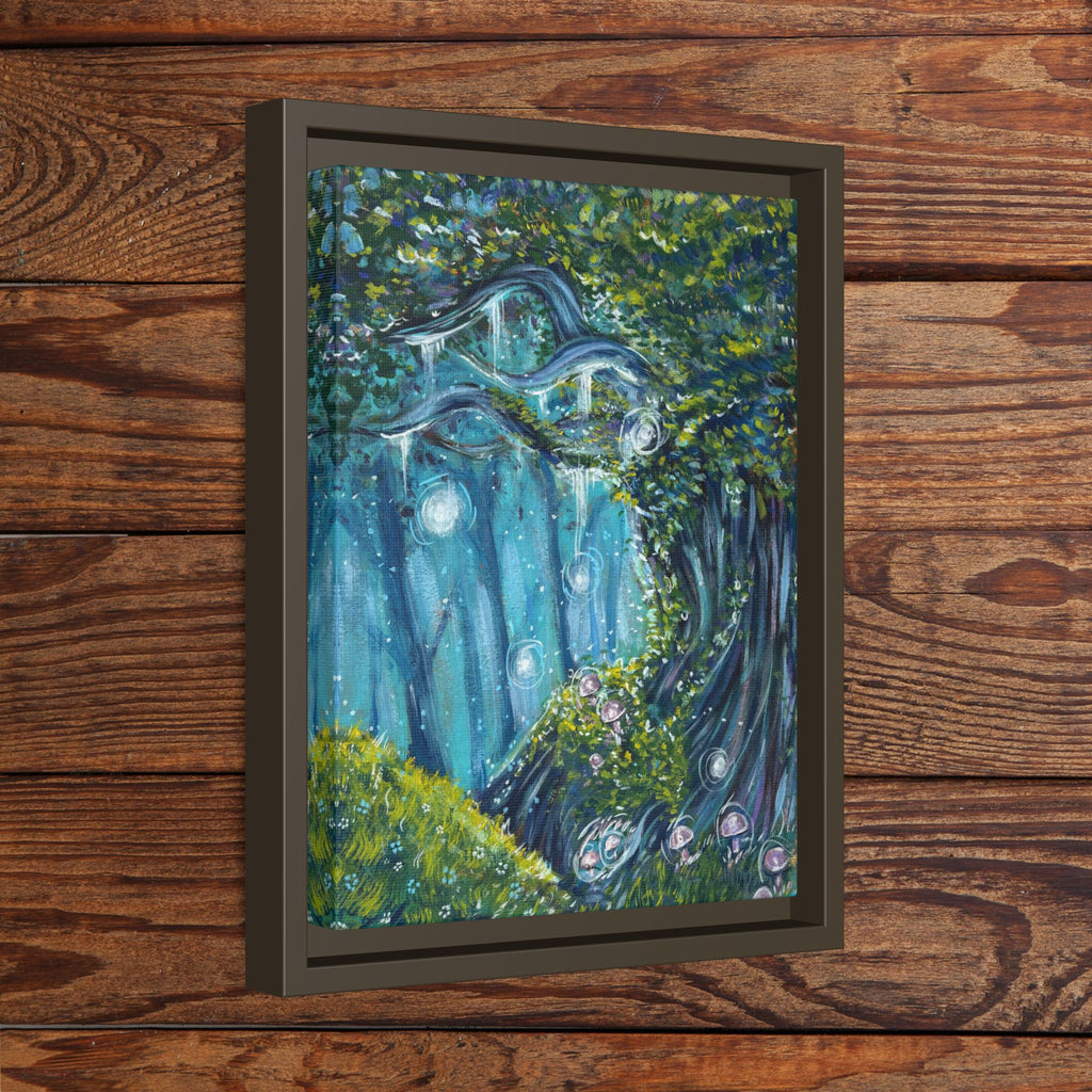 Enchanted Forest Matte Canvas Print, Framed Painting, Nature Home Decor, Woodland Artwork, Greenery Wall Hanging