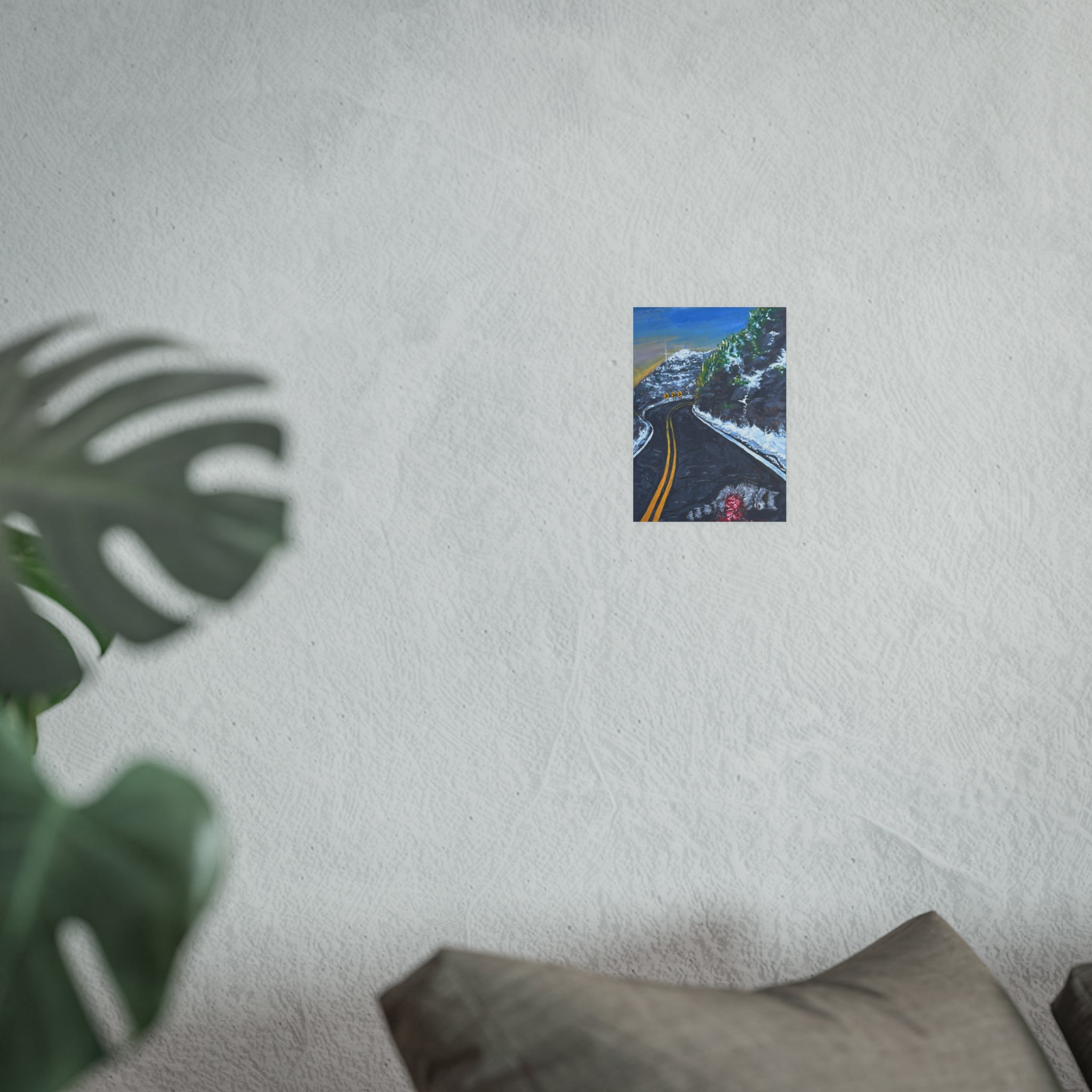 Scenic Mountain Road Poster — Winter Drive Landscape Art Print