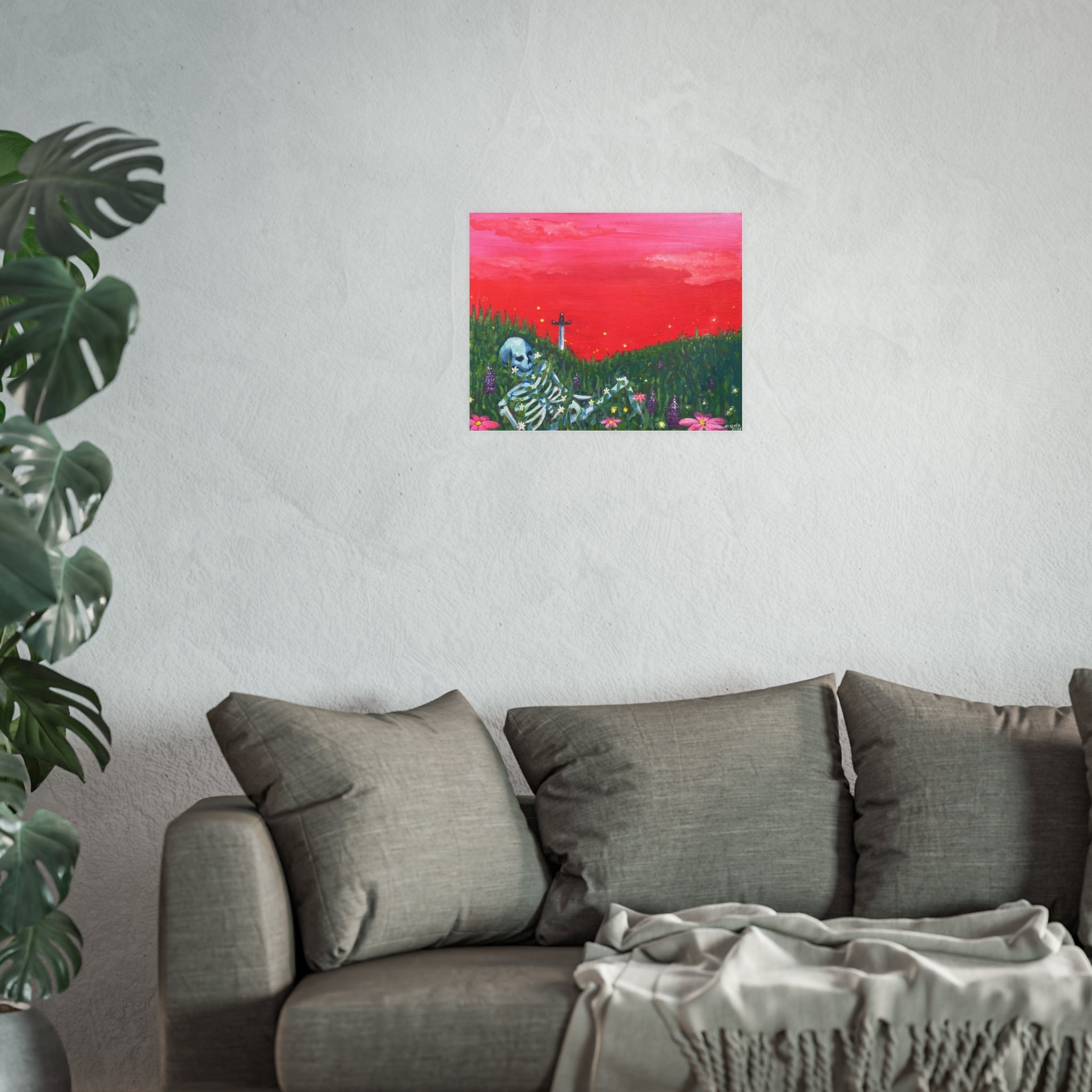 Sunset Skeleton Meadow Giclee Print
