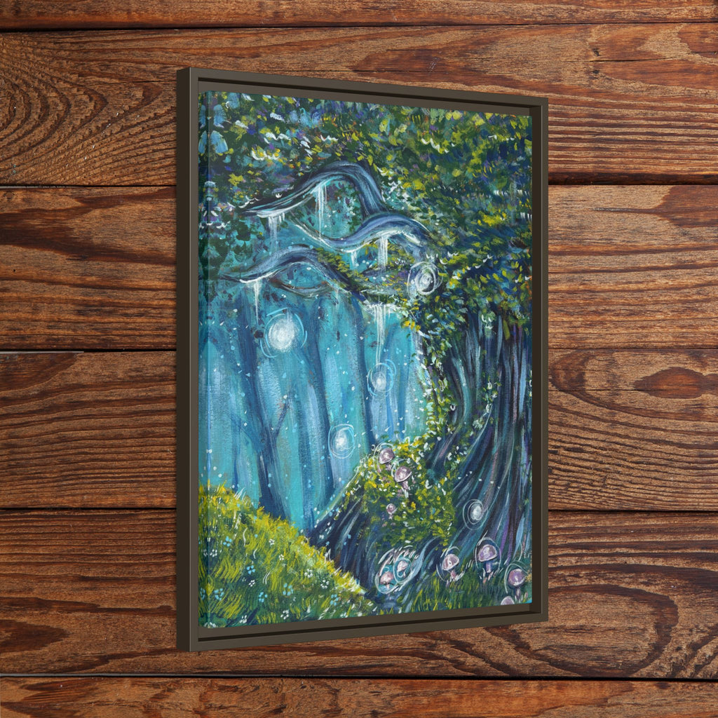 Enchanted Forest Matte Canvas Print, Framed Painting, Nature Home Decor, Woodland Artwork, Greenery Wall Hanging