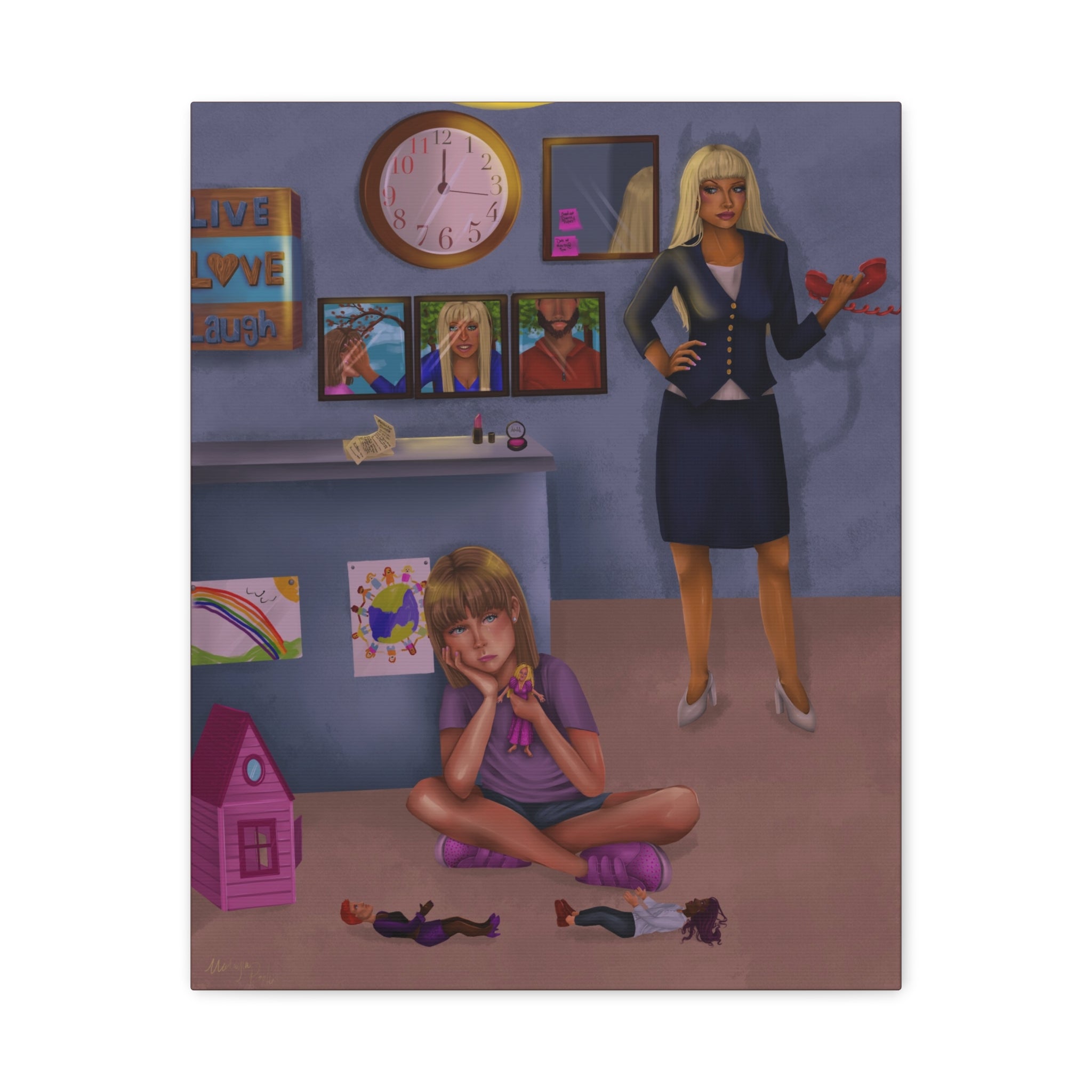 "Lonely Child" Illustration Canvas Print