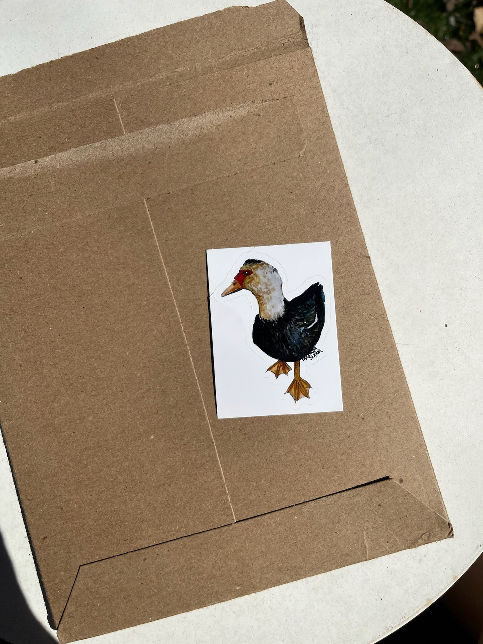 Natural Duck Kiss-Cut Vinyl Sticker