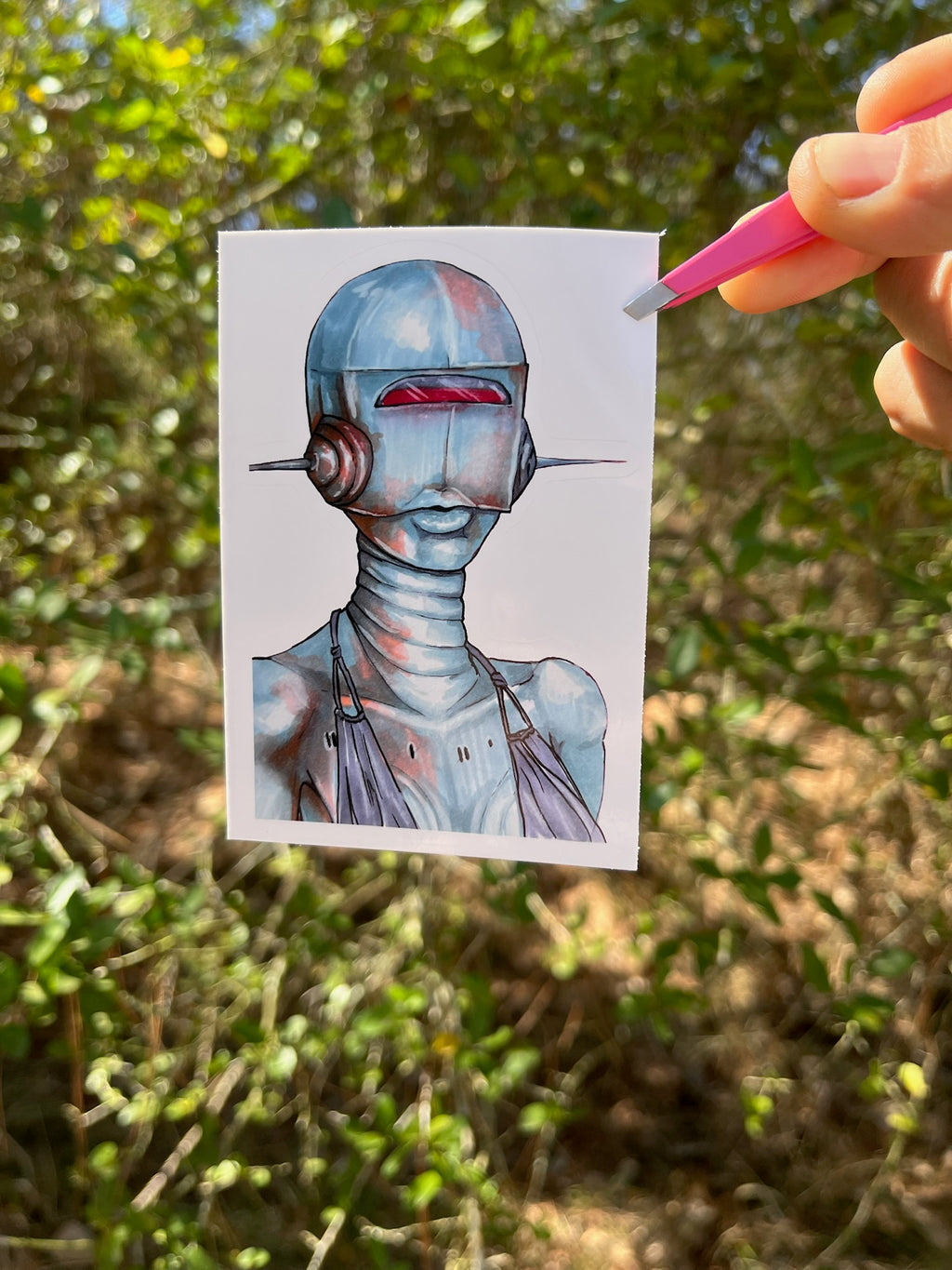 Futuristic Robot Kiss-Cut Vinyl Sticker