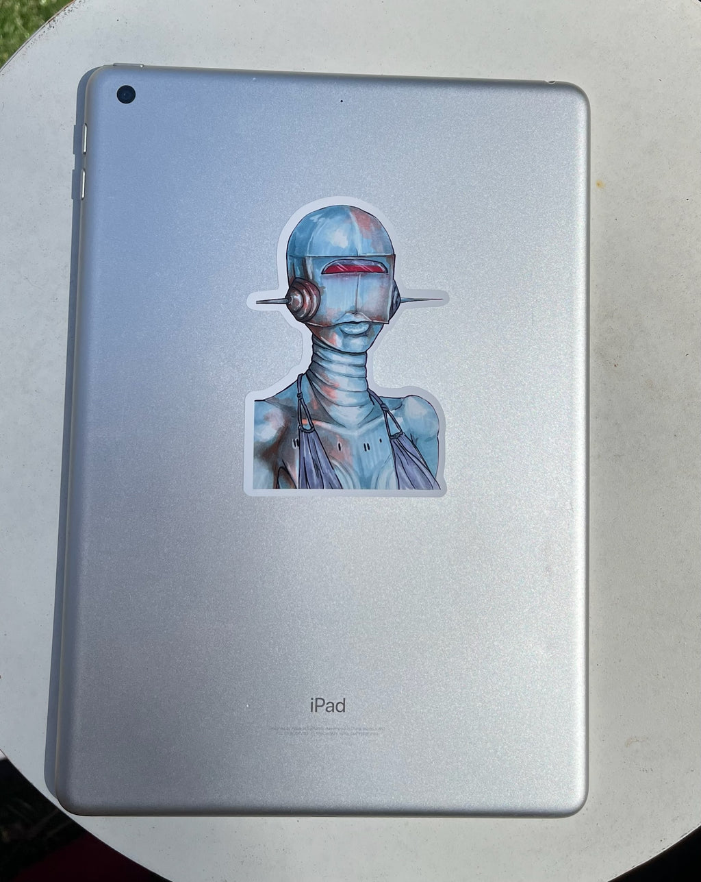 Futuristic Robot Kiss-Cut Vinyl Sticker