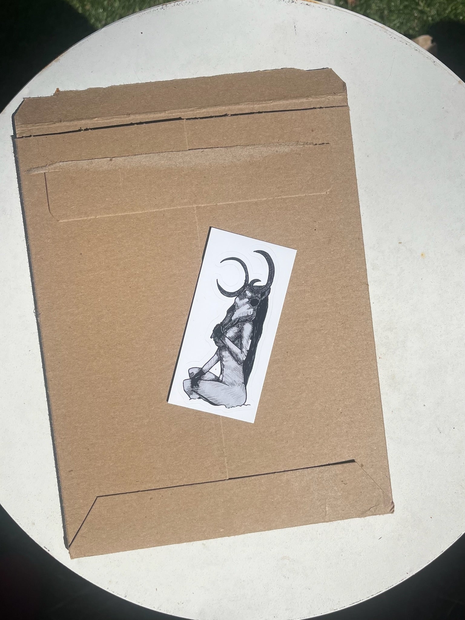 Mystical Horned Creature Kiss-Cut Vinyl Sticker