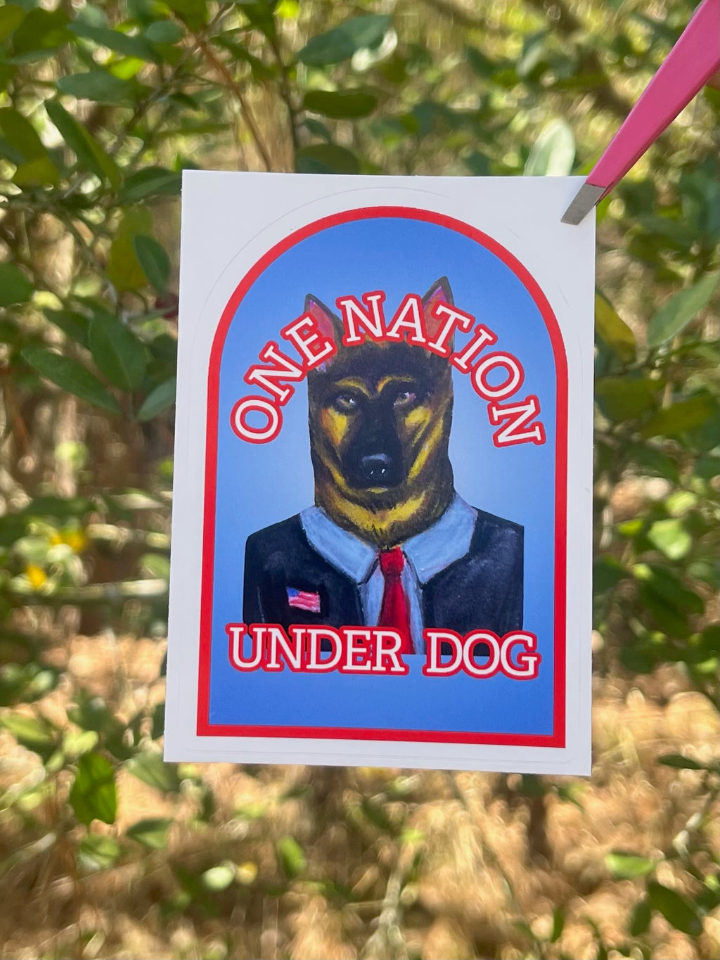 One Nation Under Dog Kiss-Cut Sticker