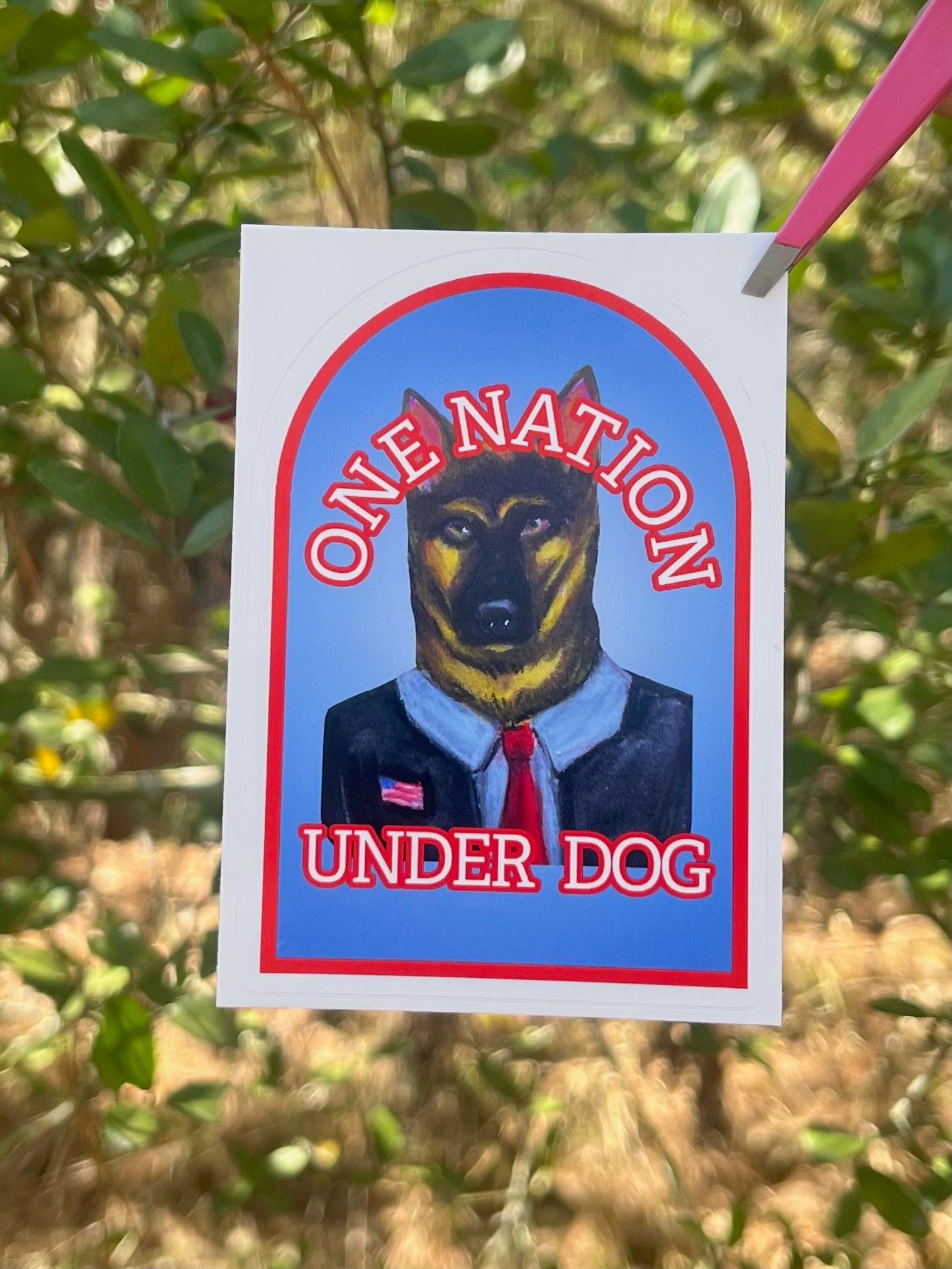 One Nation Under Dog Kiss-Cut Sticker