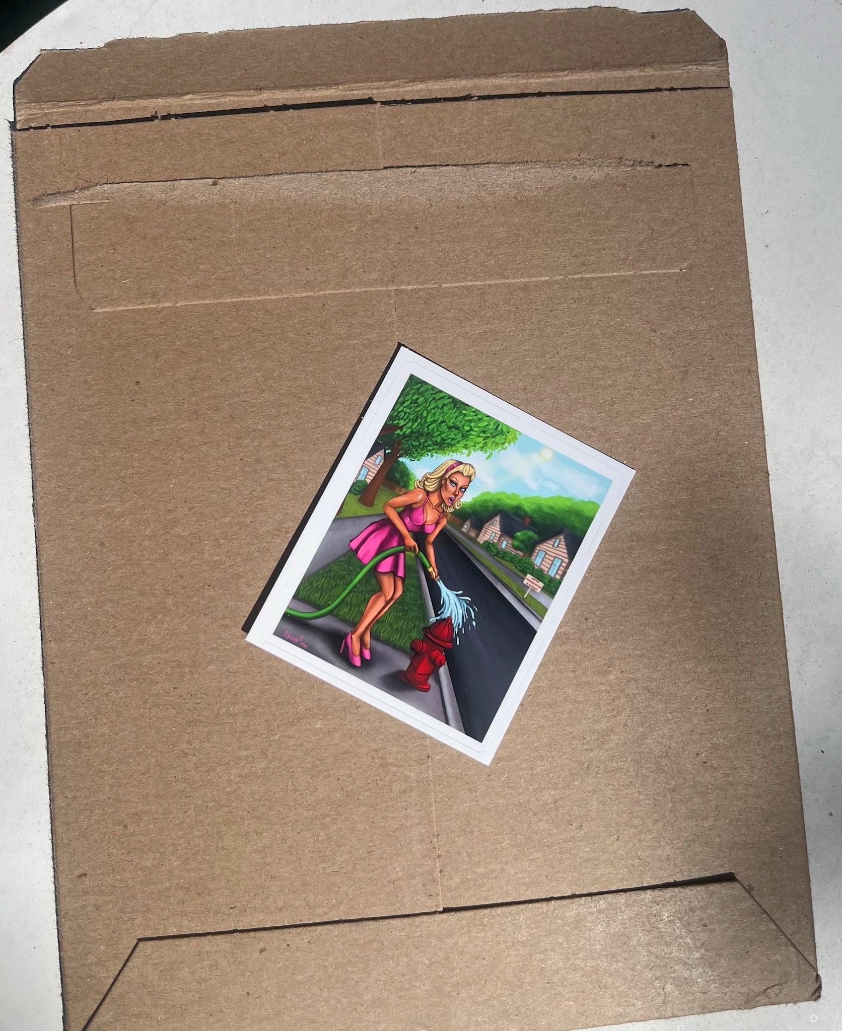 Ironic Retro Pinup Model Kiss-Cut Vinyl Sticker