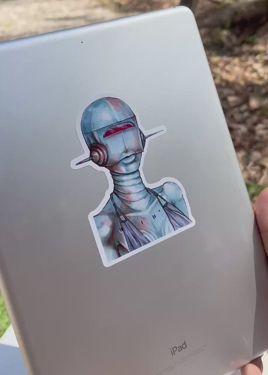 Futuristic Robot Kiss-Cut Vinyl Sticker